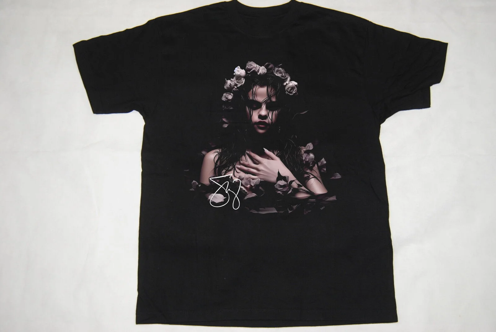 Selena Gomez Signsture For Fans Black T-Shirt Cotton All Size ZH79