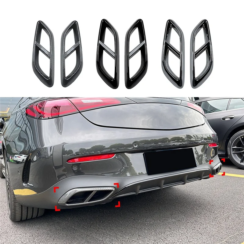 Reliable-Car Exhaust Pipe Trim Cover Stickers For Mercedes-Benz CLE Coupe C236 2024+ AMG Car Tail Throat Decor Frame Gloss