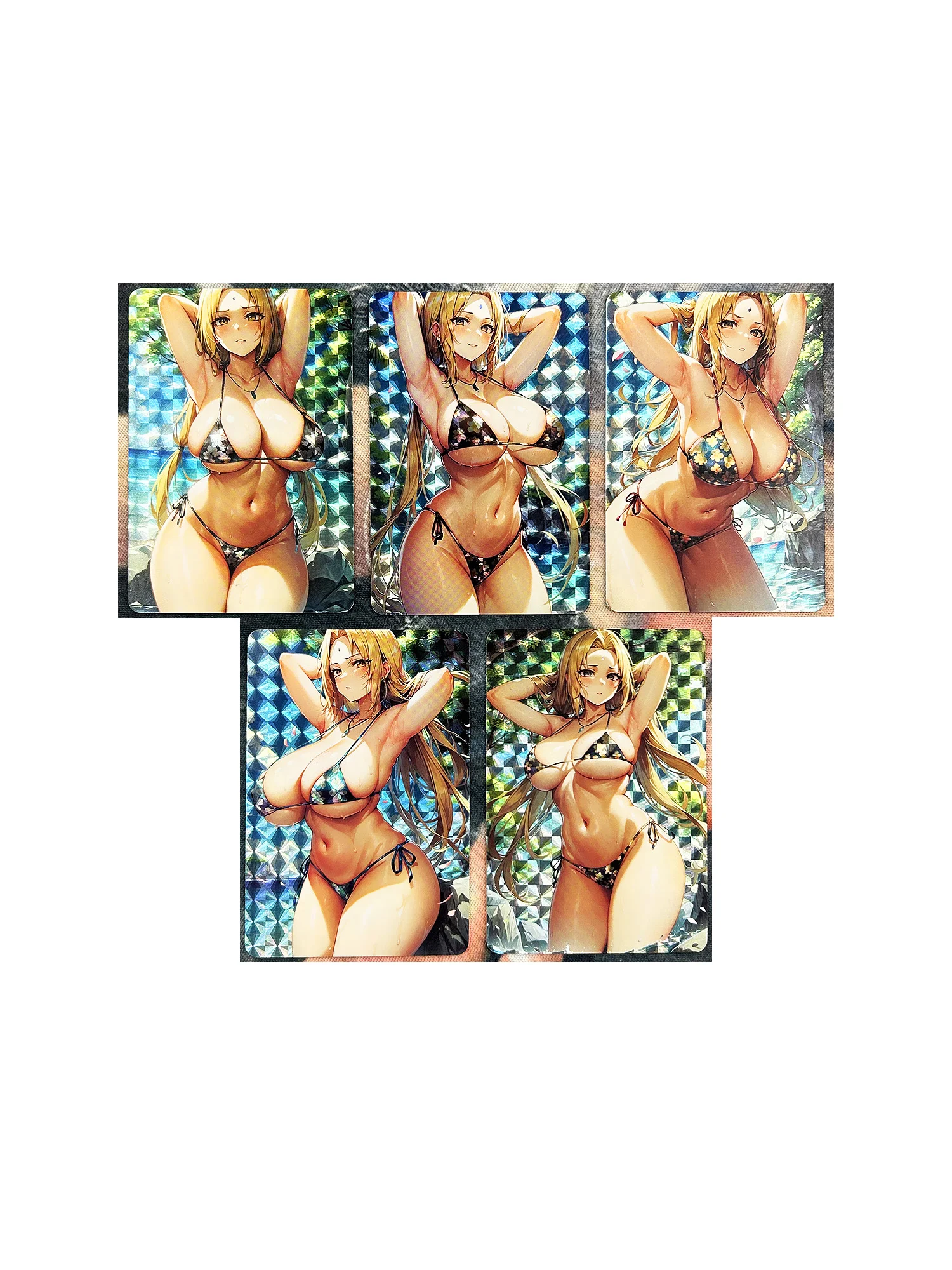 Jeu de cartes de collection Anime, ACG Tsunade, réfraction, filles sexy, objets de collection Hobby, boutique trempée, ensemble de 5 pièces