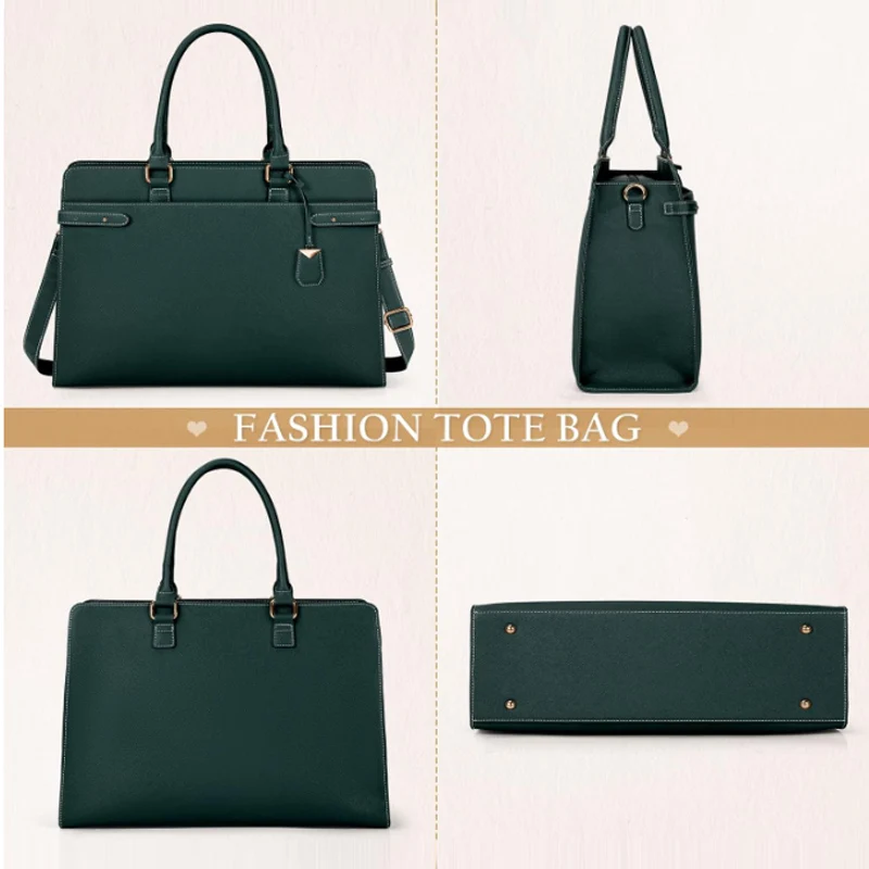 Laptop Large Capacity Bag for Women Laptop Tote Bag Leather Work Bag Waterproof Briefcase Business Office Computer Bag