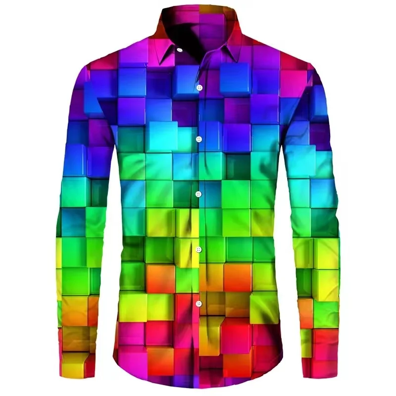 Men's high-quality long sleeved printed shirt designer party outdoor comfortable soft top new style
