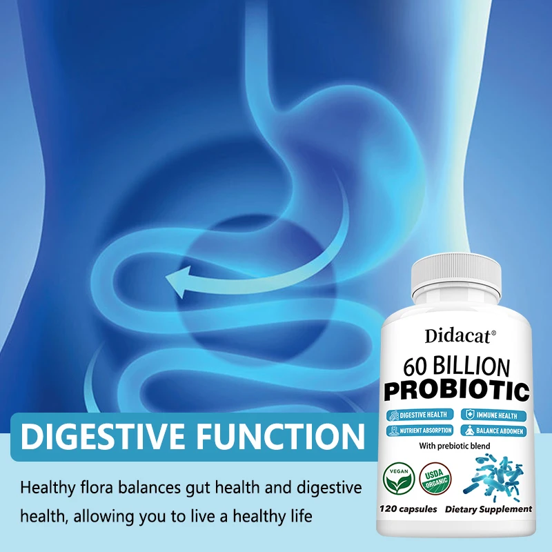 Probiotic Supplements Balance Cholesterol, Support Digestive, Gut and Immune Health, and Improve Nutrient Absorption