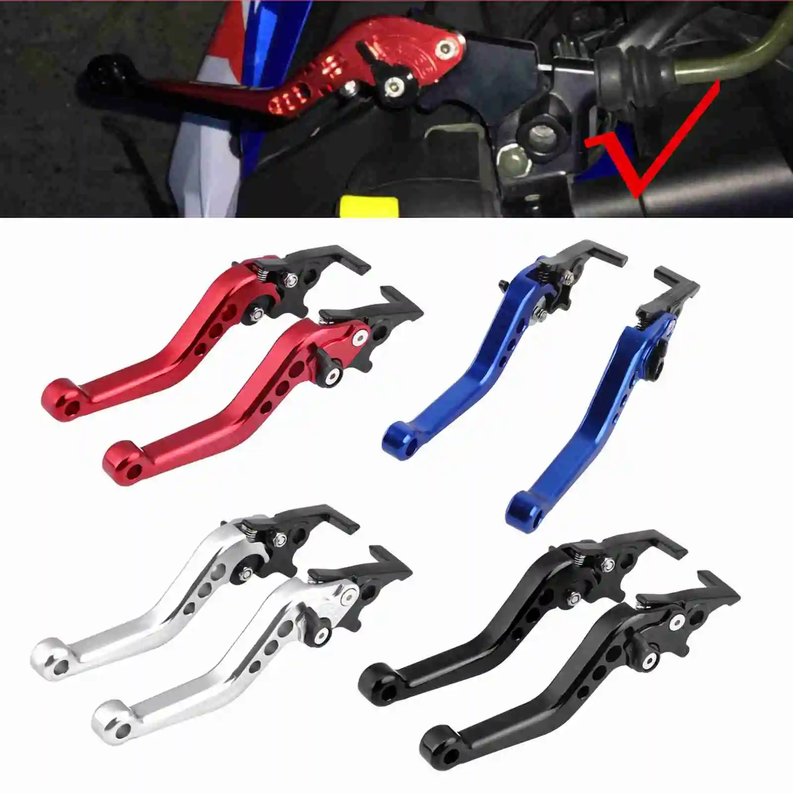 

1 Pair CNC Aluminum Alloy Motorcycle Scooter Modification Double Disc Brake Lever Dual Brake Lever Disc Brake Lever Brake Lever