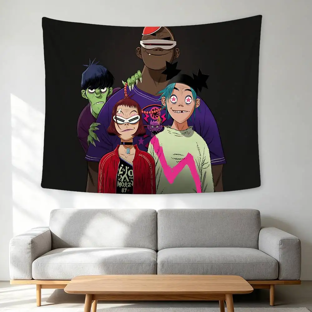 Retro Music G-Gorillaz Cool Tapestry Banner Meme Tapestry With HD Printing Cool Flags For College Dorm Room
