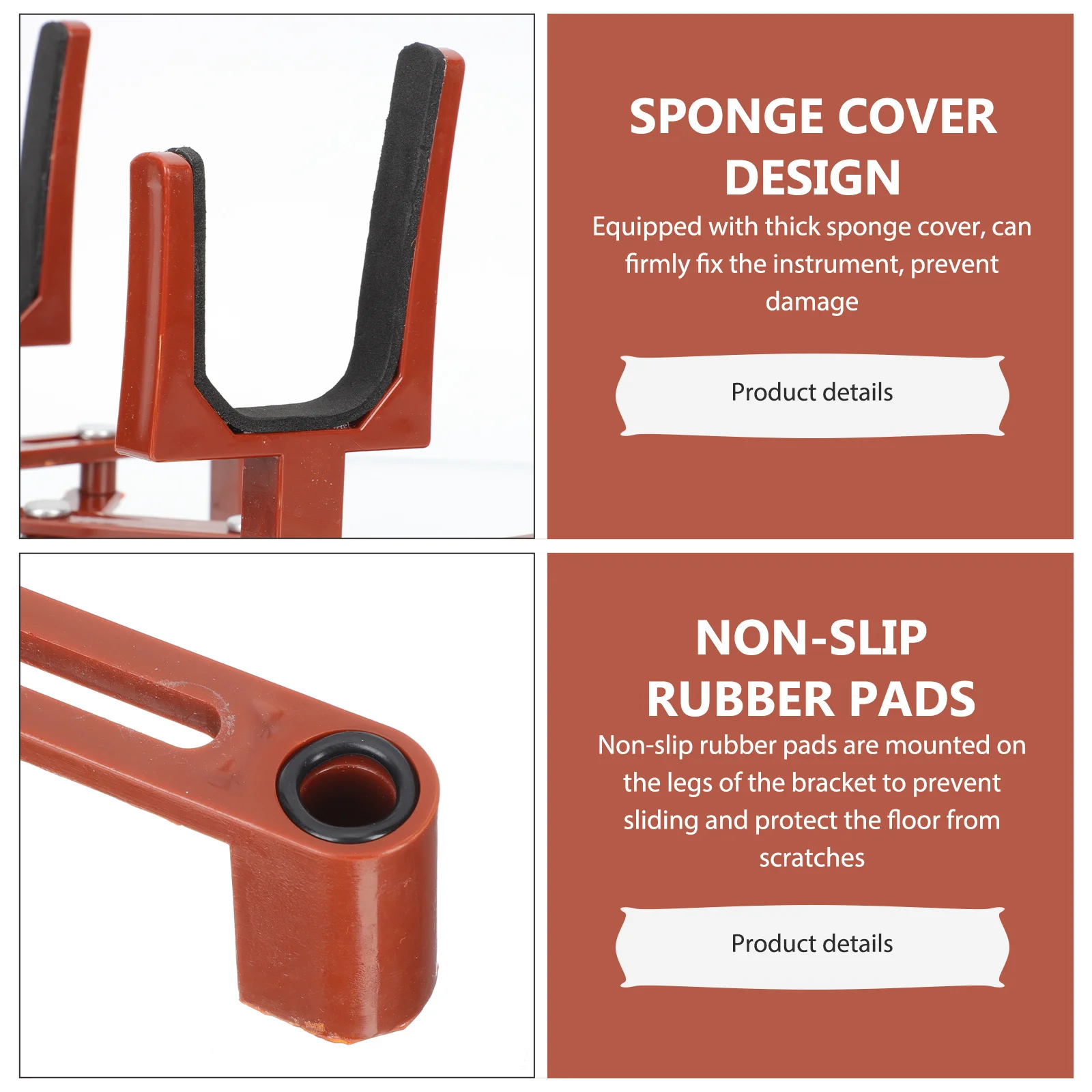 

Violin Stand Foldable Adjustable Fiddle Floor Holder Portable Violin Support For All Sizes Thick Sponge Protection Display