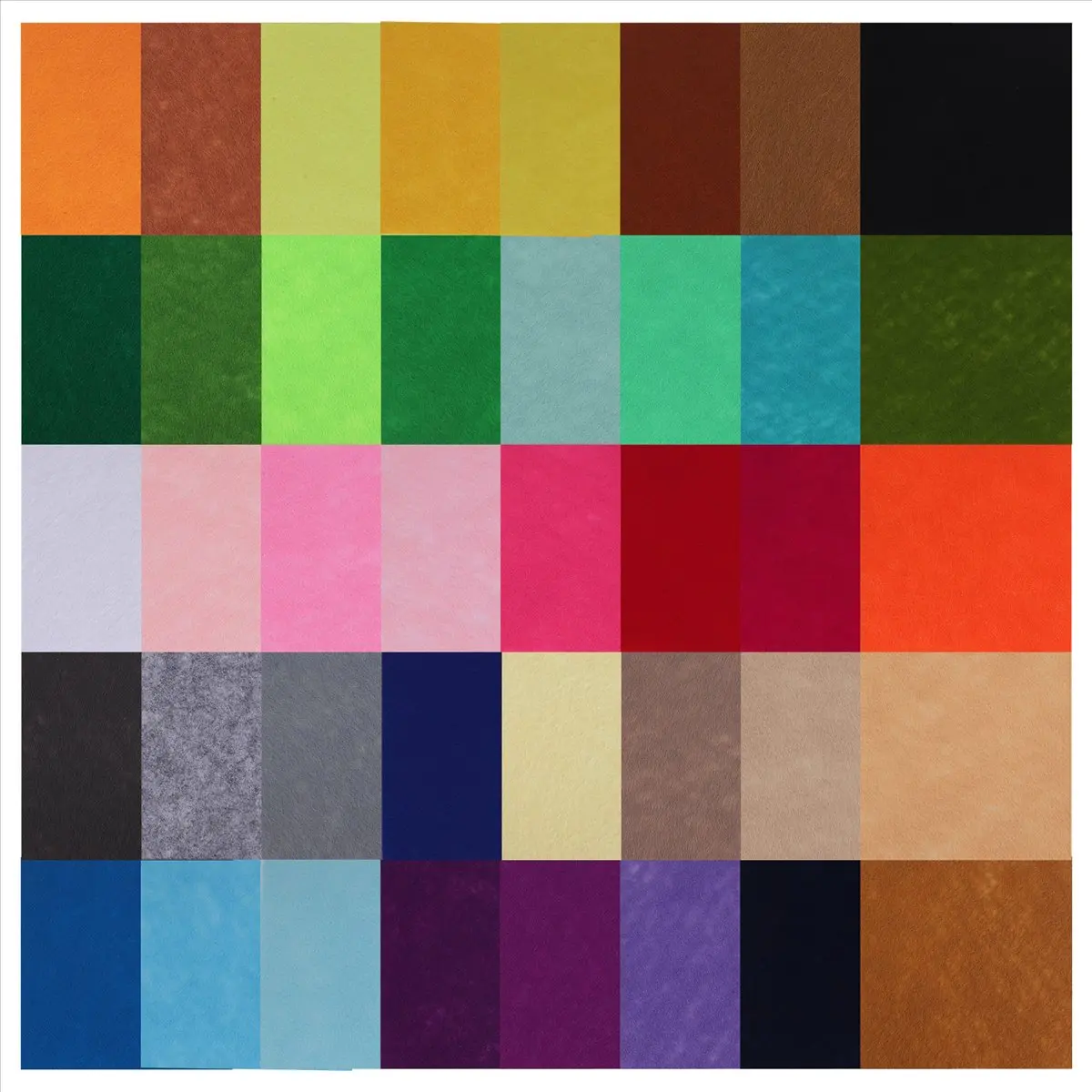 SDFC 40Pcs Felt Fabric Squares DIY Craftwork Felt Crafts Assorted Colors Textile Fuzzy Fabrics for Sewing