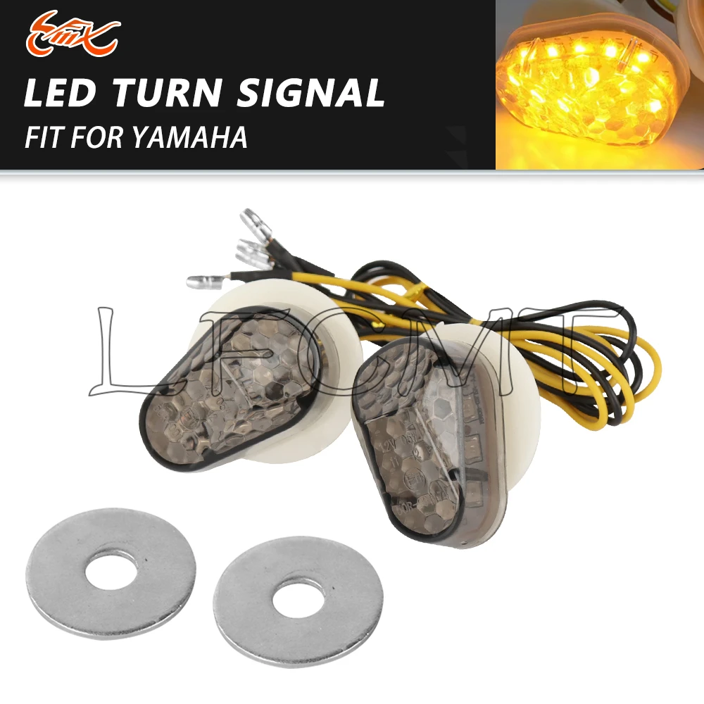 

Motorcycle LED Indicators Mini Turn Signal Flasher Light Fit for Yamaha YZFR1 YZFR6 YZFR6S XJ6 MT-03 FZ1S FZ6S FZ8 FAZER 1000