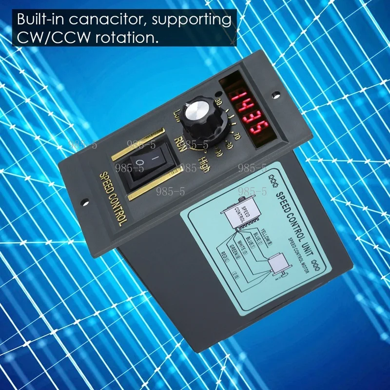 15-400W AC 220V Digital Stepless Motor Speed Controller 0-1450Rpm Adjustable Regulator