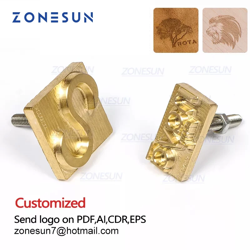 ZONESUN Custom Design Customize Hot Brass Stamp Iron Mold personal Logo Personalized Mold Heating Wood Leather cookie DIY gift