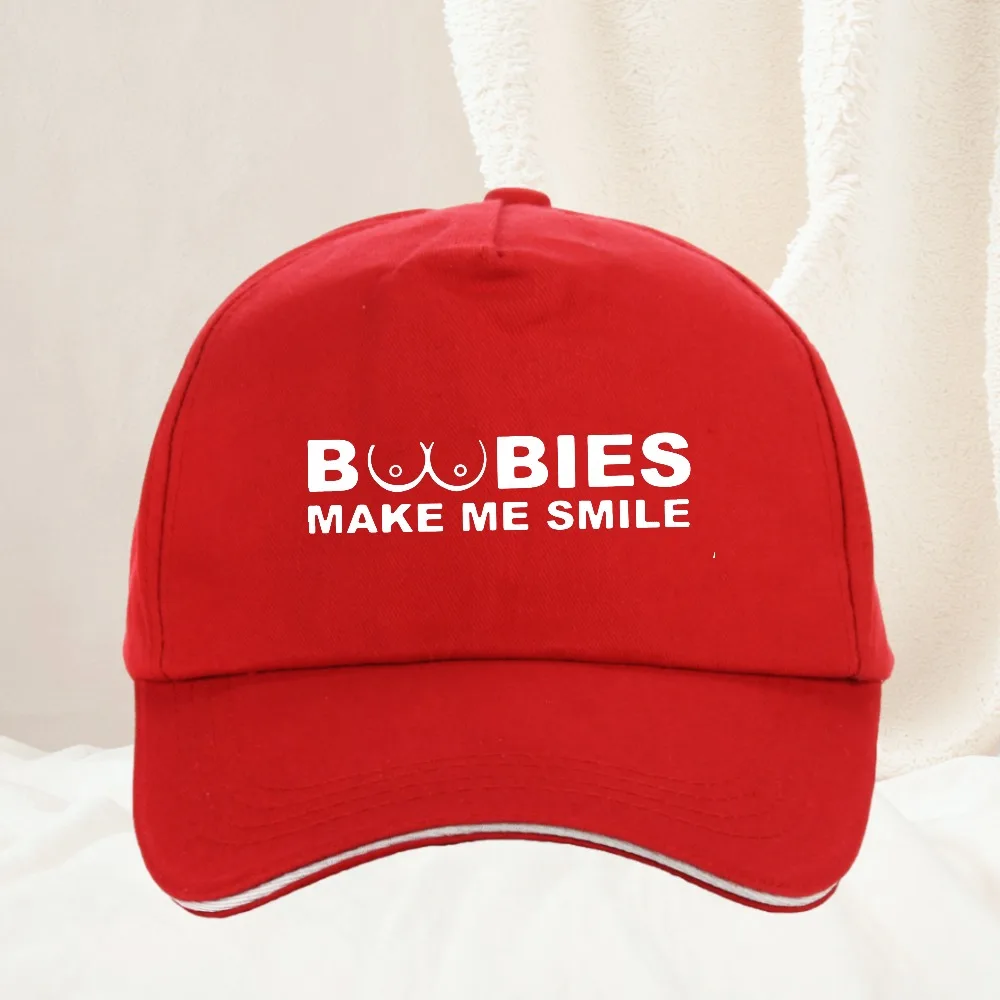 BOOBIES Make Me Smile Baseball Cap Adjustable Snapback Hat Unisex Outdoor Workouts Hats Cap 4