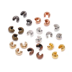 Cuentas Abiertas y Onduladas, Cubiertas de Borde Ondulado para Confección de Joyas Artesanales, Espaciadores, Topes, Suministros, Hallazgos de Joyería, 100 Unidades