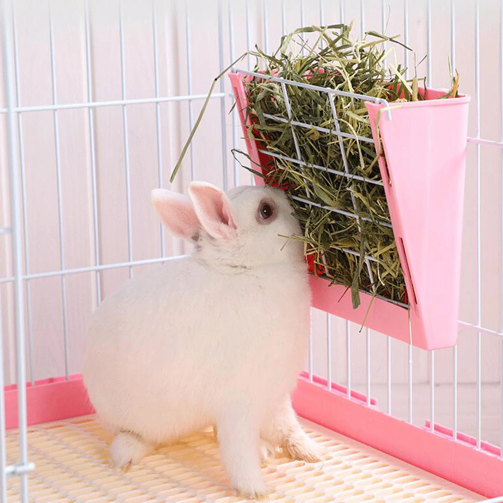 Plastic Rabbit Hay Feeder Food Dispenser Cage Hay Holder Pet Hay Rack for Rabbit Bunny Guinea Pig Chinchilla Hay Feeder