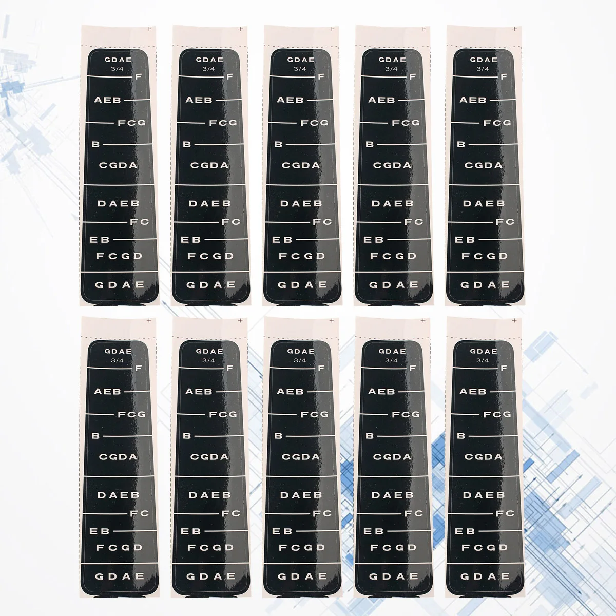 

10 Pcs Violin Sticker Finger Board Fretboard Note Scale Learn Fingerboard Fiddle Guide Indicator