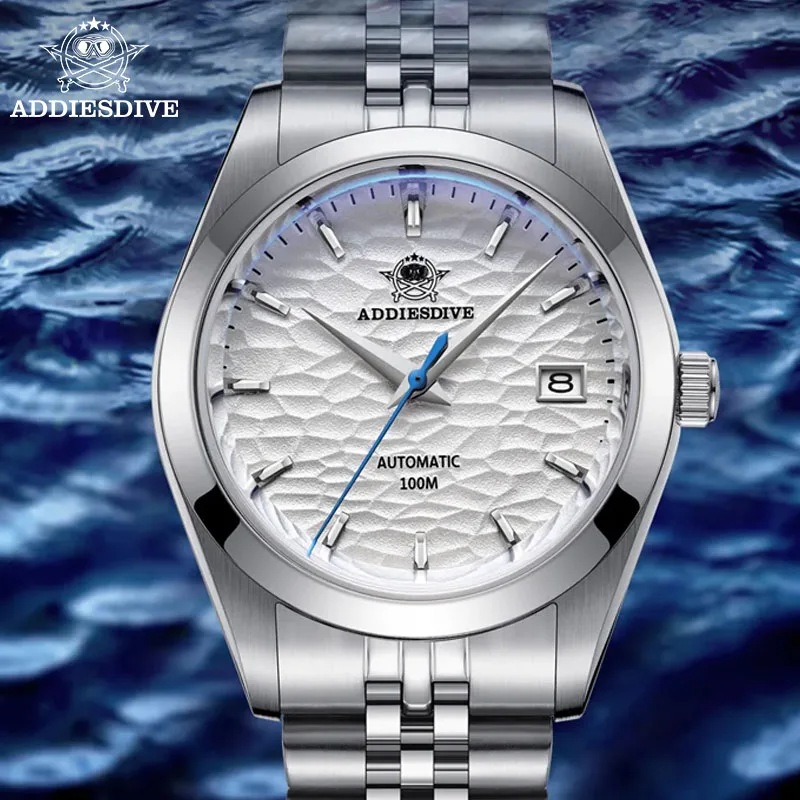 ADDIESDIVE Orologio automatico di lusso in acciaio inossidabile Business NH35A Movimento Orologi meccanici AD2118 reloj hombre 39mm Orologio da polso