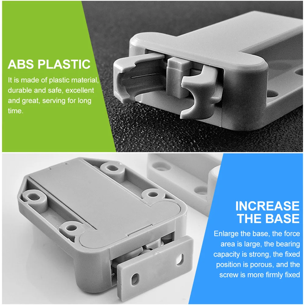 4Pcs Safe Push Latch Plastic Door Open Catch Lock for Cupboards Cabinets Reliable Convenient Use Drawer Safe Push Latch