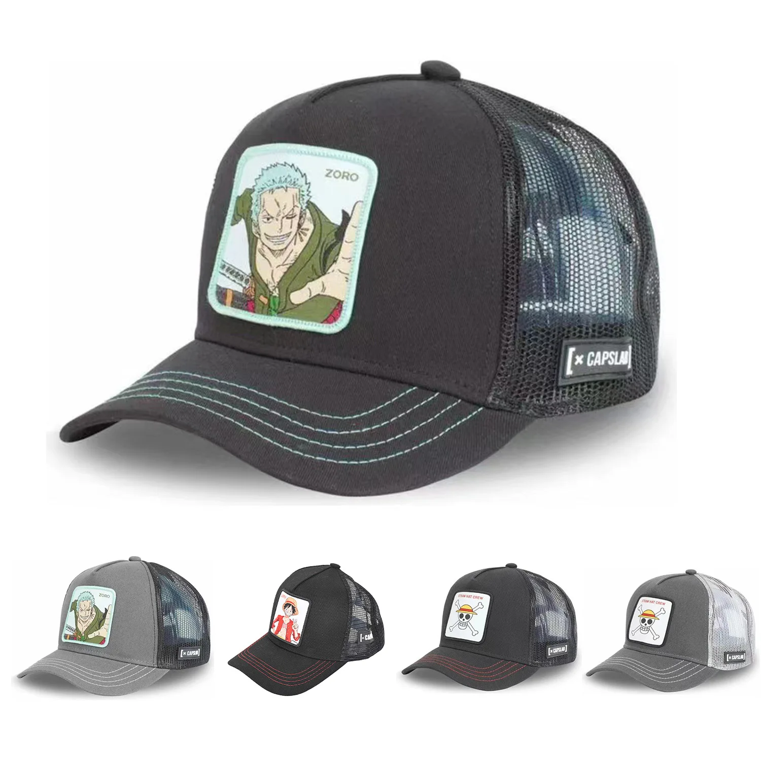 

Cartoon One Piece Baseball Hat Summer New Mesh Cap Unisex Lightweight Sun Protection Stylish Design