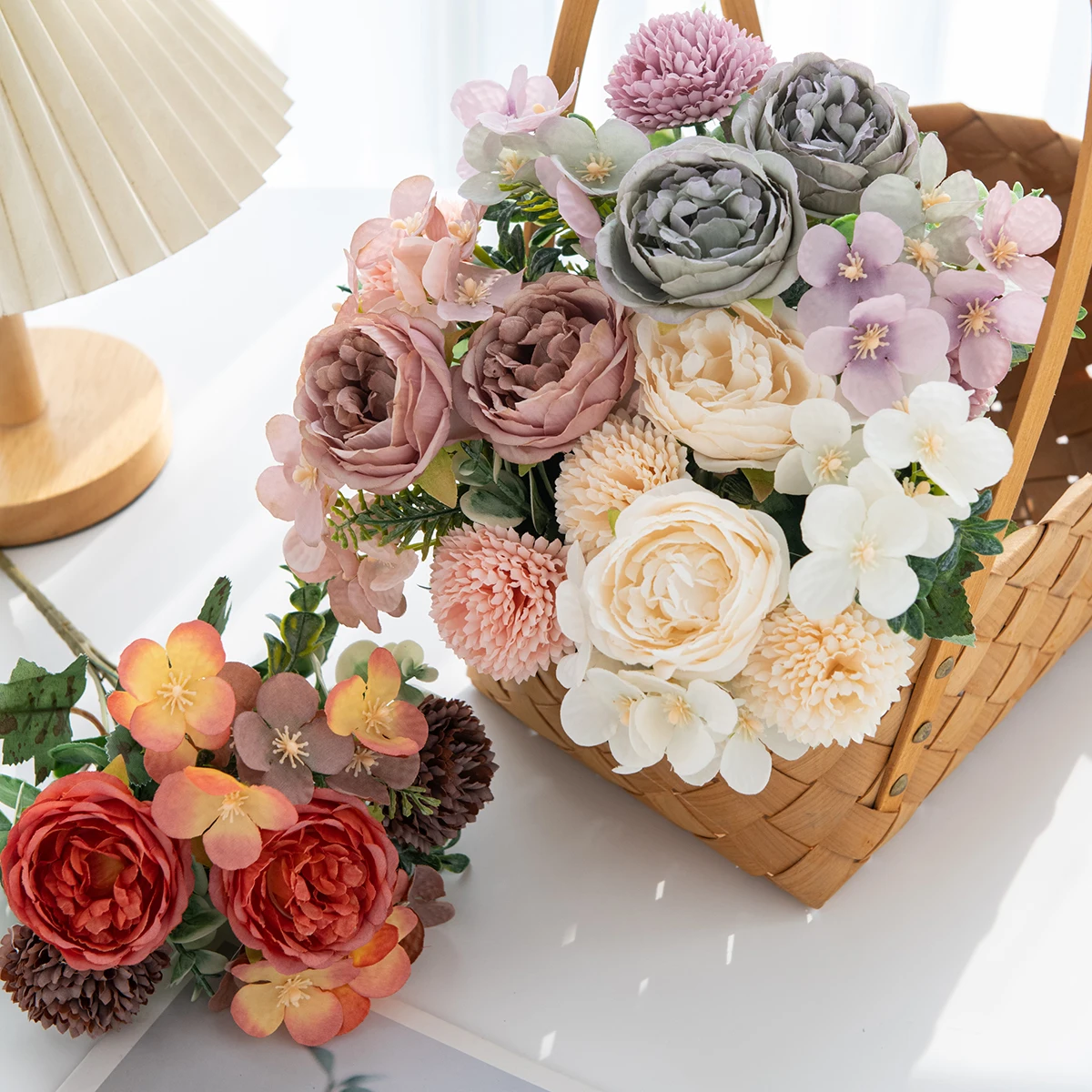 Künstliche Blumen Seiden-Pfingstrosen Chrysanthemen für Außenbereich Garten Hochzeit Brautsträuße Heim Zimmer Vasen Festival Party DIY Geschenke – Detail 1