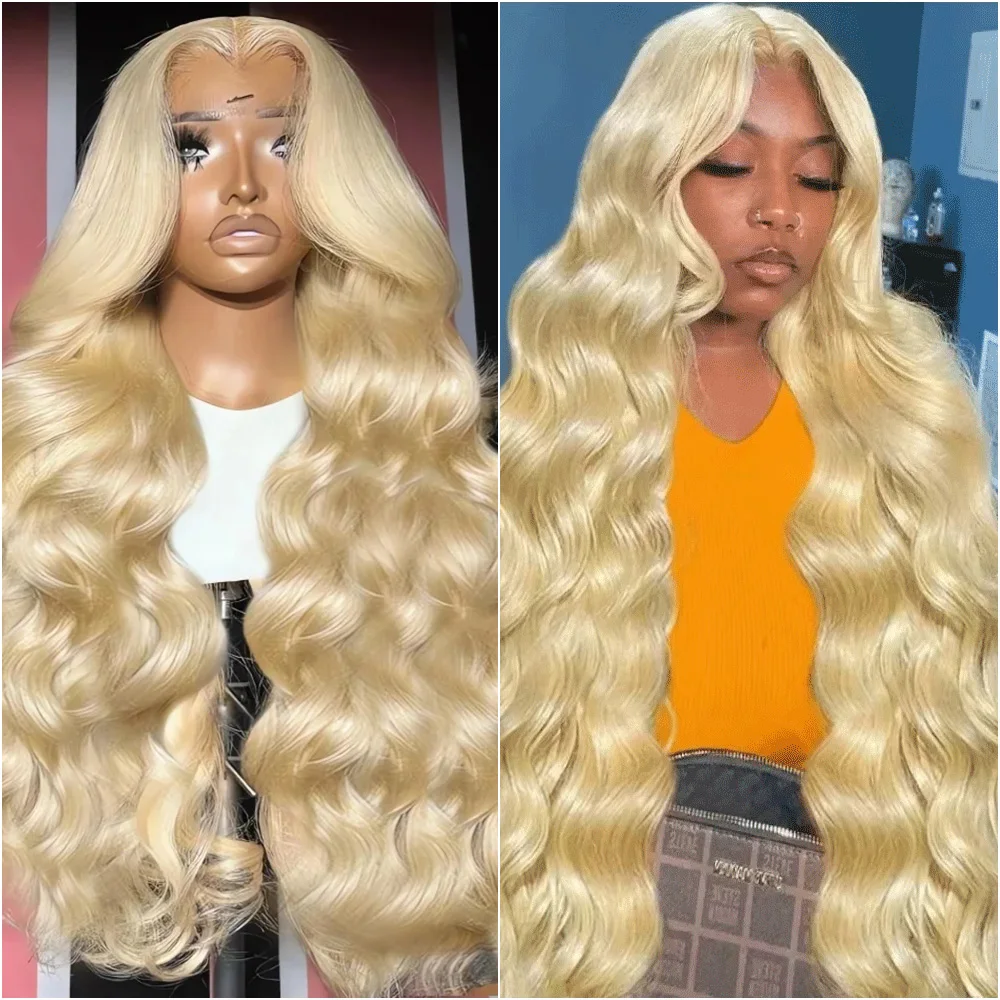 

613 Hd Lace Frontal Wigs Pre Plucked 13x6 Blonde Lace Front Body Wave Human Hair Wig Brazilian For Women 36 40 Inch 200% Density
