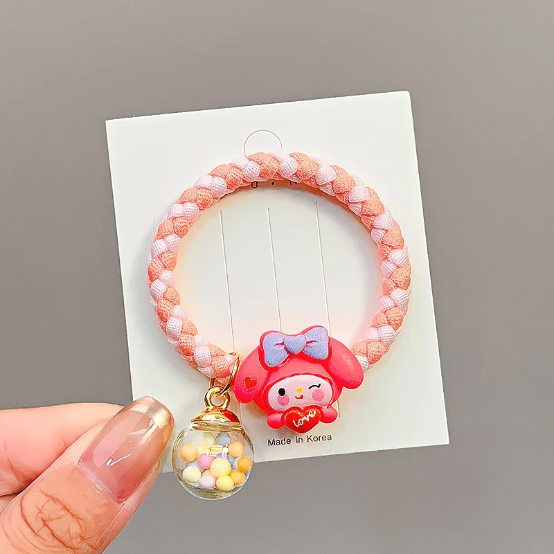 5PCS Cartoon Hair Accessory Sanrio Cinnamoroll Hellokitty Hair Ties Kawaii for Girls Hair Style Decorate Hand Wrist Accessories