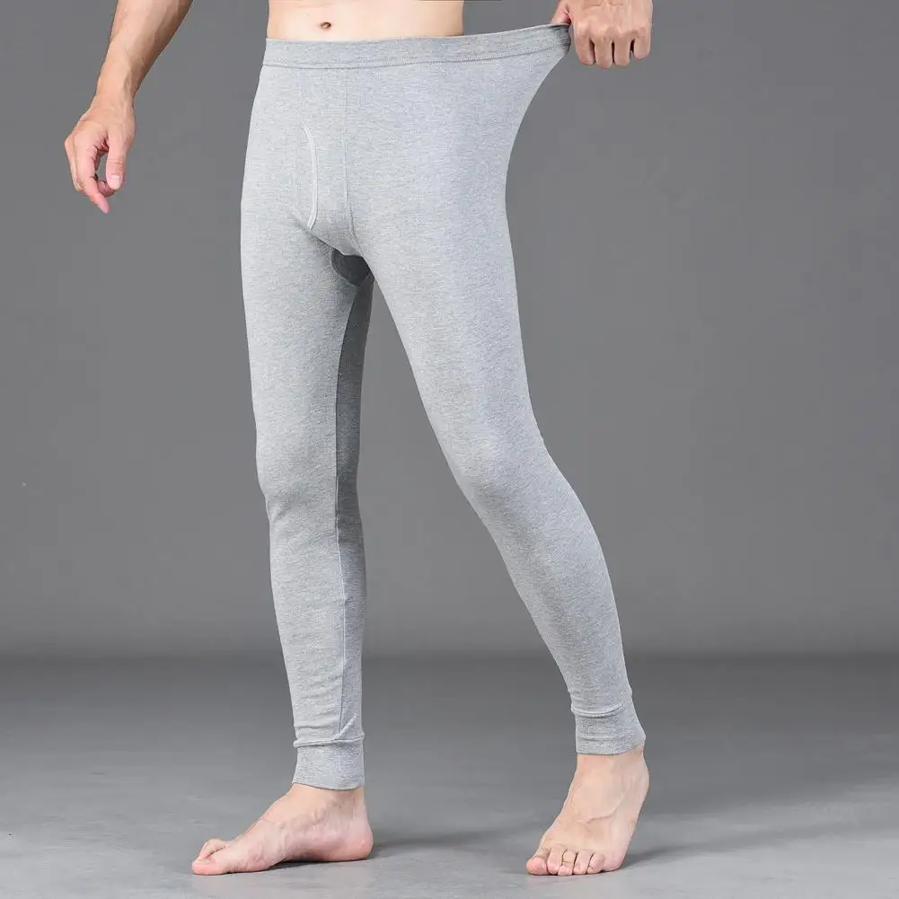 Soft Long Underwear Men's Winter Long Johns High Waist Thick Warm Underwear Trousers with Great Elasticity Slim Fit for Plus