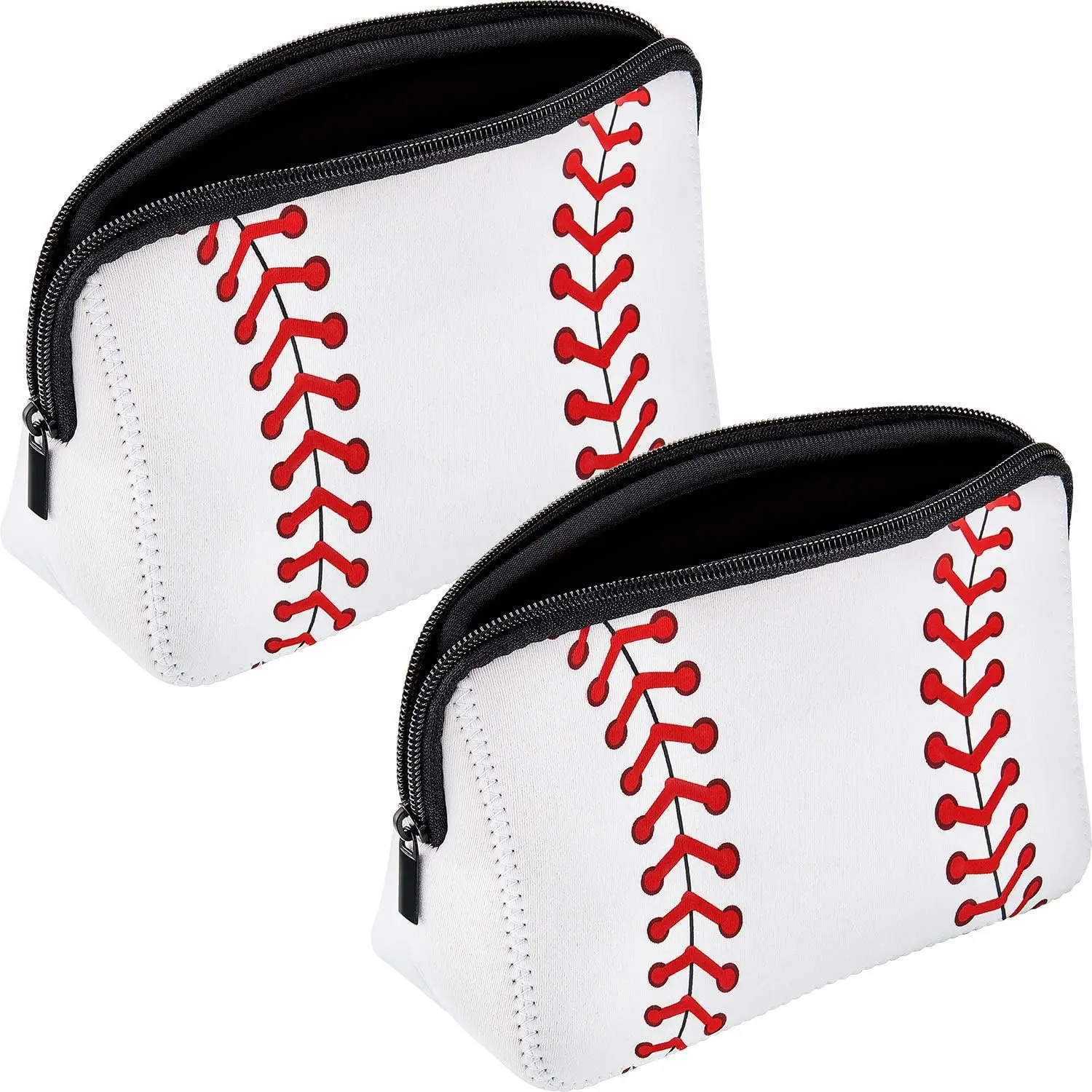 Boao1Pieces Softball Bag softball Print Makeup Bag Baseball Travel Cosmetic Pouch Bag Waterproof Neoprene Bag with Zipper