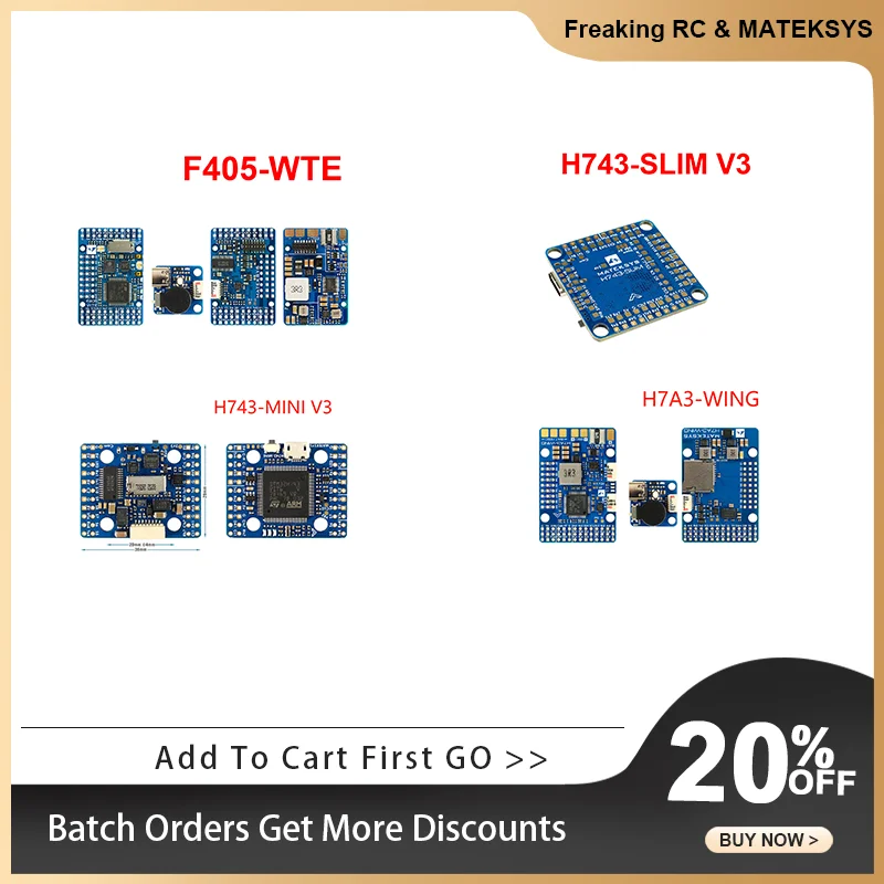 

Контроллер полета MATEK H743-SLIM V3 F405-WTE H743-MINI V3 H7A3-WING для радиоуправляемых мультироторных самолетов, дронов с неподвижным крылом
