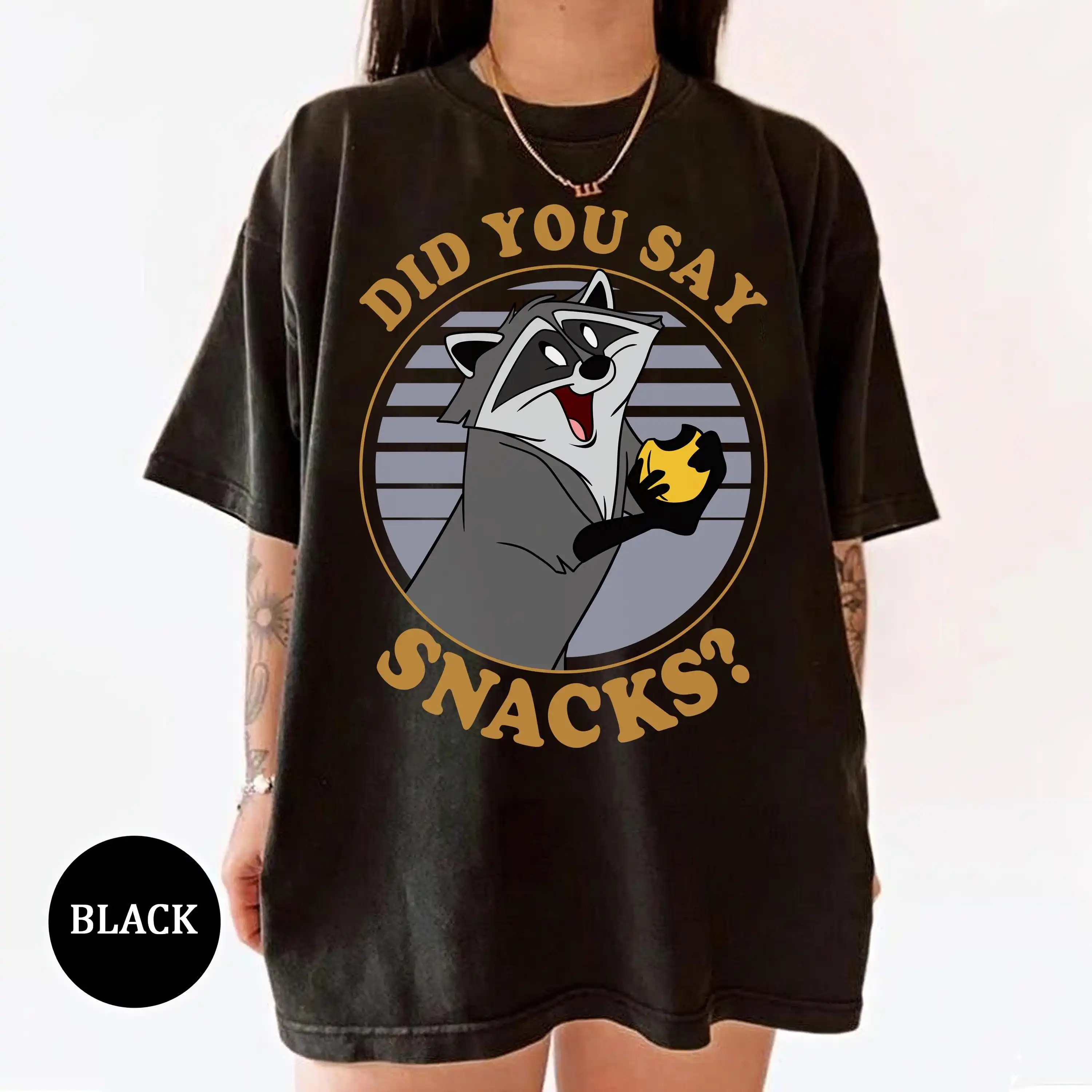 

Retro Meeko Raccoon Shirt Did You Say Snacks Shirt Pocahontas Disney T-shirt Disneyland Matching Family T Shirt