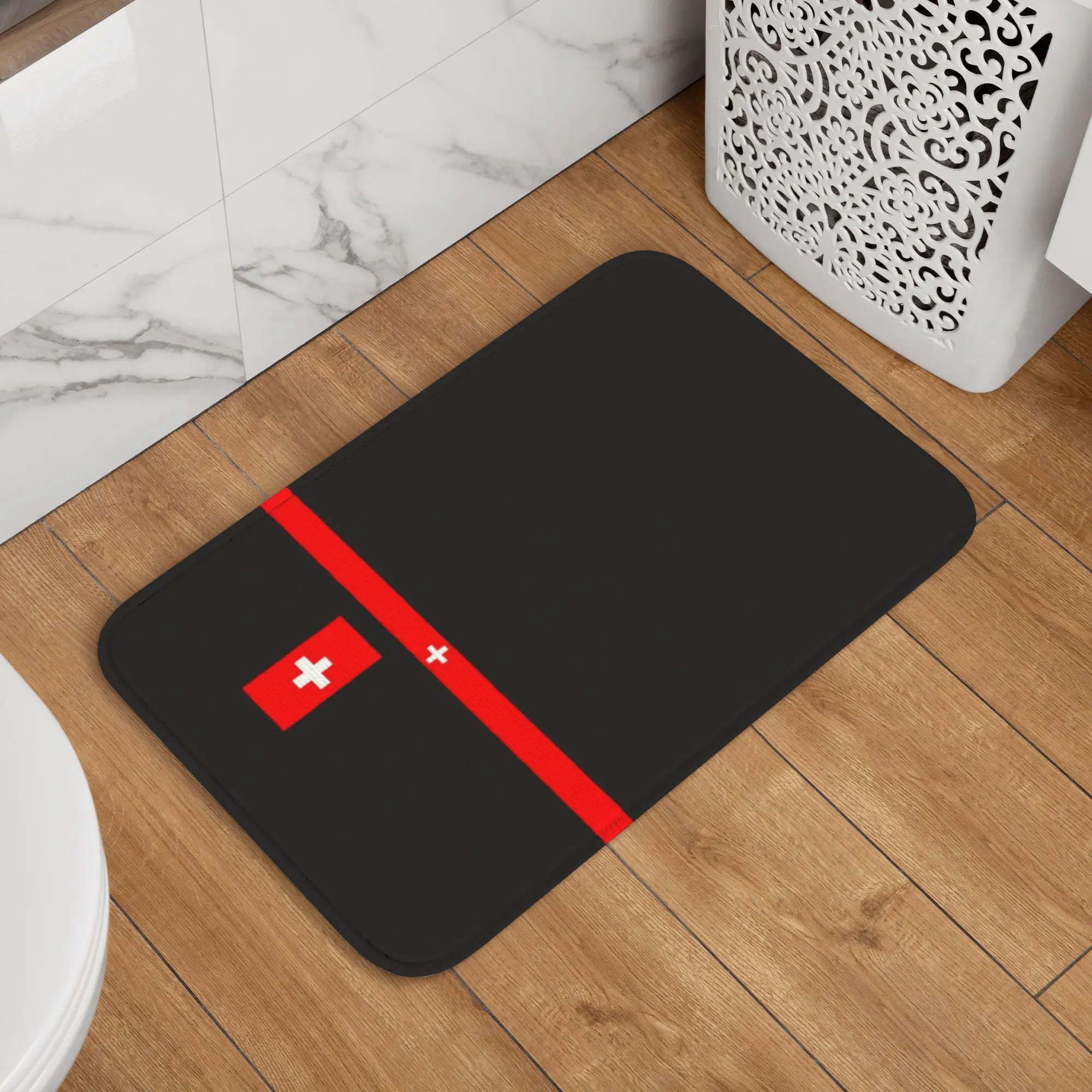 Custom Switzerland Flag Front Door Mat Anti-Slip Indoor Quick Dry Swiss Cross Doormat Kitchen Bedroom Entrance Rug Carpet