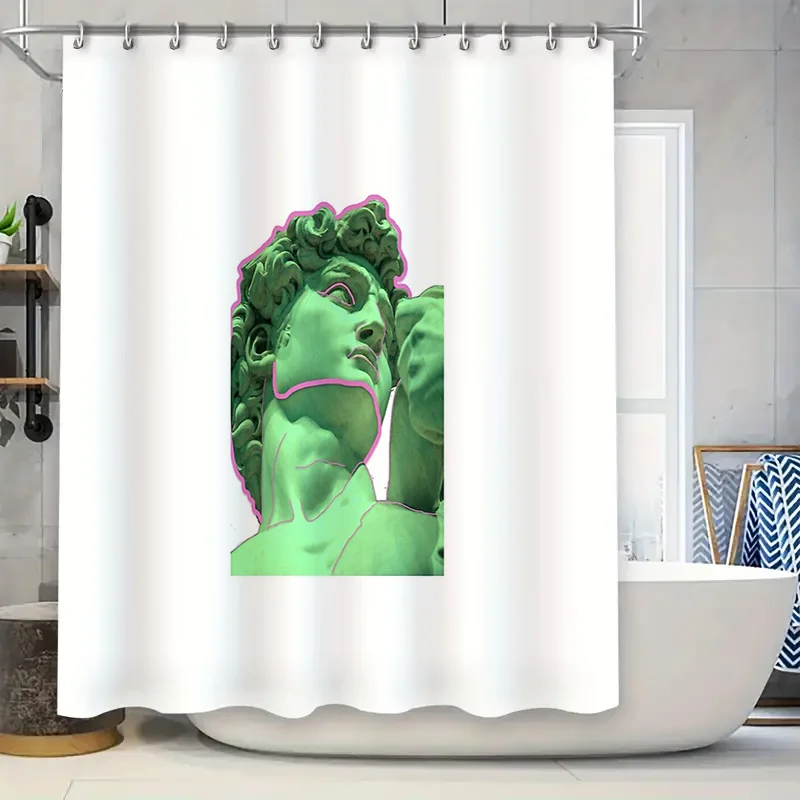 

Древнегреческая статуя, занавеска для душа, мифологический Бог, Зевс Посейдон, декор для ванной комнаты, водонепроницаемый фон, домашний текстиль