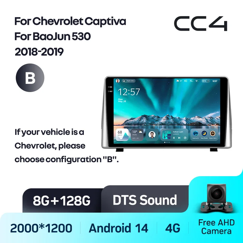 TEYES CC4 voor BaoJun 530 en Chevrolet Captiva 2018 - 2019, met CarPlay, automatische 2DIN-autoradio, autoradio, multimediasysteem.