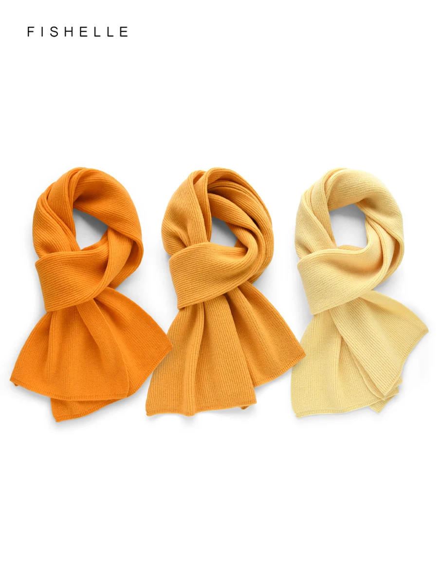 

Желтый однотонный кашемировый шерстяной шарф для женщин и мужчин, зима-осень, вязаный пашмина, теплая мягкая толстая шаль, накидка