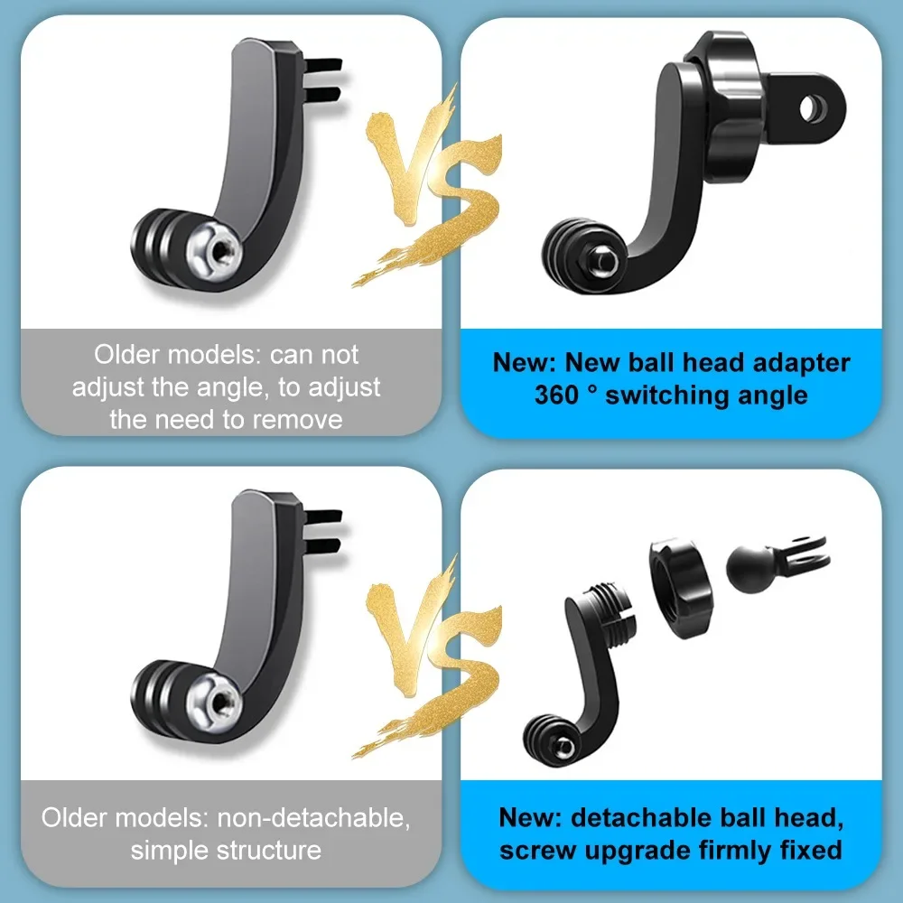 CoverJoy Helmet Chin Mount for GoPro 8-11 & SJCAM 360° Vertical Bracket Motorcycle Camera Holder Cover