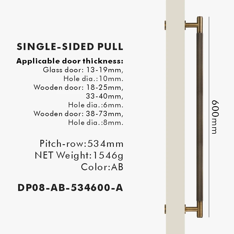 Nurlin Messing Deur Dubbel Enkelzijdig Gekartelde Trekstang Houten Poort Glazen Deur Doucheruimte Keukenapparaat Mat Goud Zwart Brons