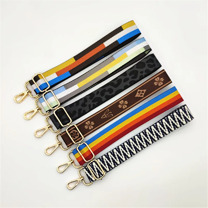 

138 cm O Bag Handle Bag Strap For Women DIY Shoulder Rainbow Handbag Accessories Cross Body Messenger Nylon Belts Bag Straps