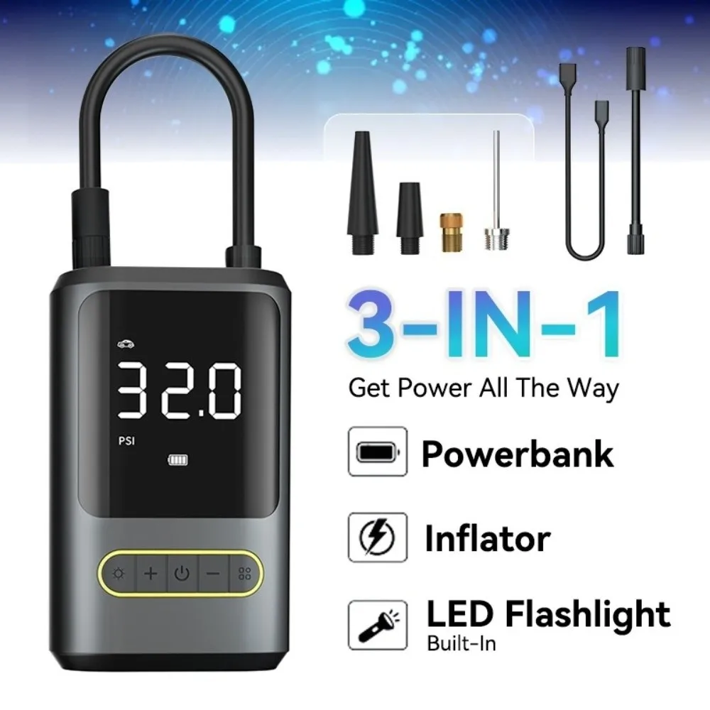 

Новый портативный электрический насос USB перезаряжаемый беспроводной воздушный насос светодиодный ЖК-дисплей насос для накачивания шин