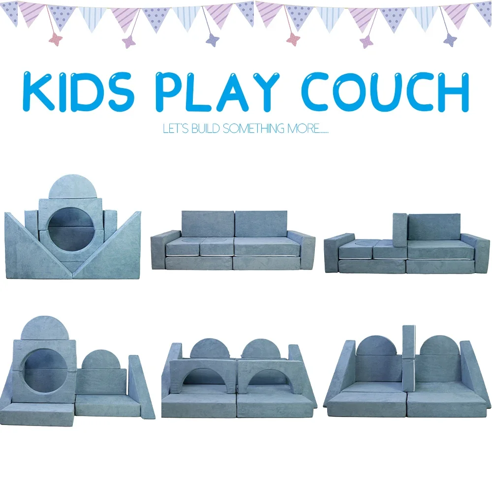 pink Cartoon modular Castle Children's play Sofa bubble combination Couch Foam living room furniture sofa set kids sofa fort