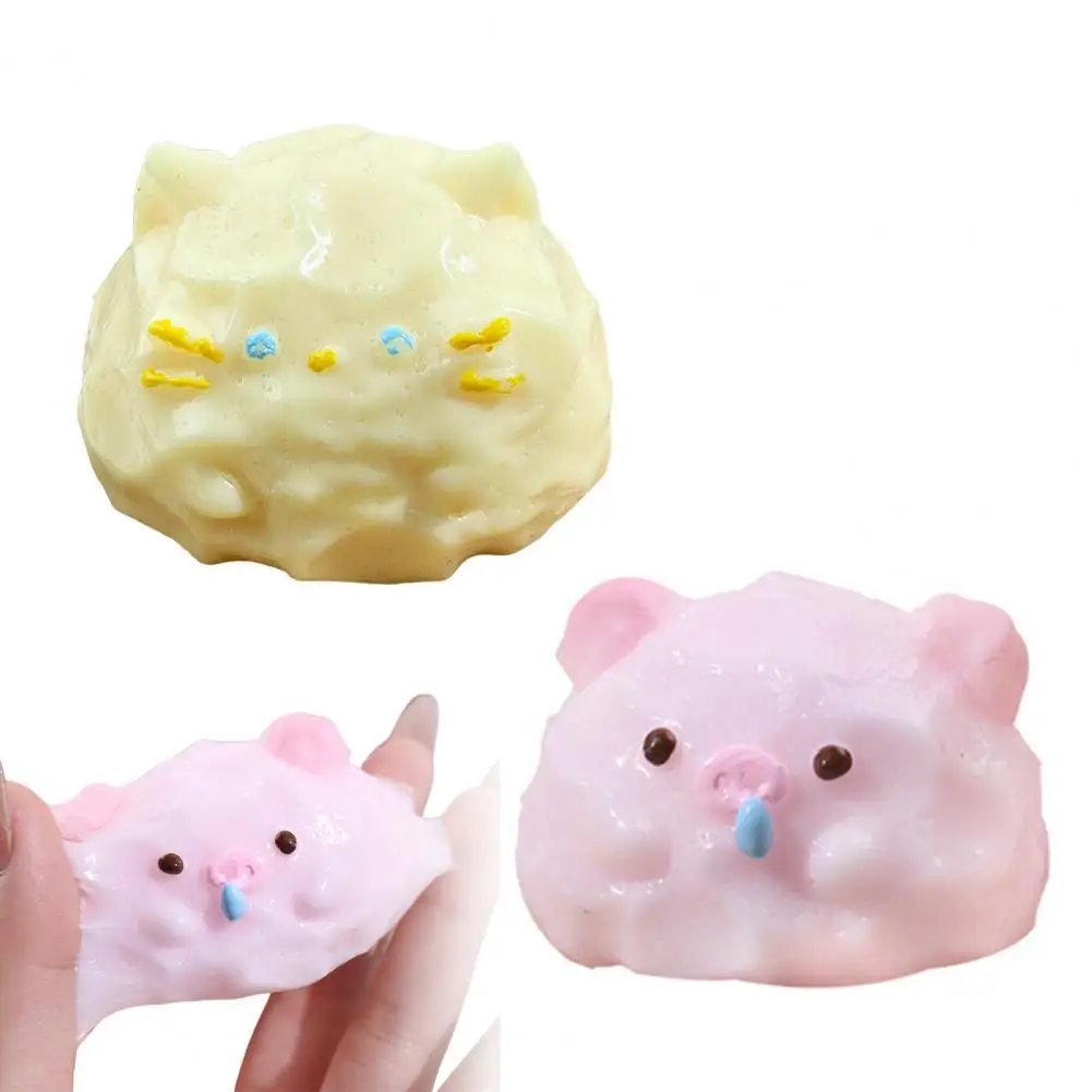 Kitten Squeeze Toy Handmade Soft Squeeze Toy for Stress Relief Pig Sheep Cat Dog Toy for Kids Teens Adults Fidget for Anxiety