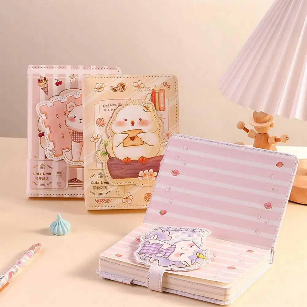 112 Sheets Cartoon Pattern Journal Notebook Magnetic Daily Notebook Color Pages Thickened Paper Schedule Book Home Supplies