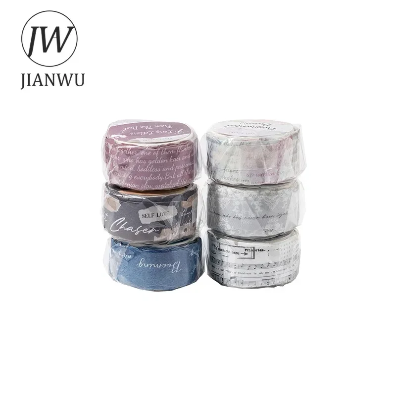 JIANWU 20mm*200cm Disordered Miss Series Vintage English Text Material Collage Washi Tape  Creative DIY Journal Stationery