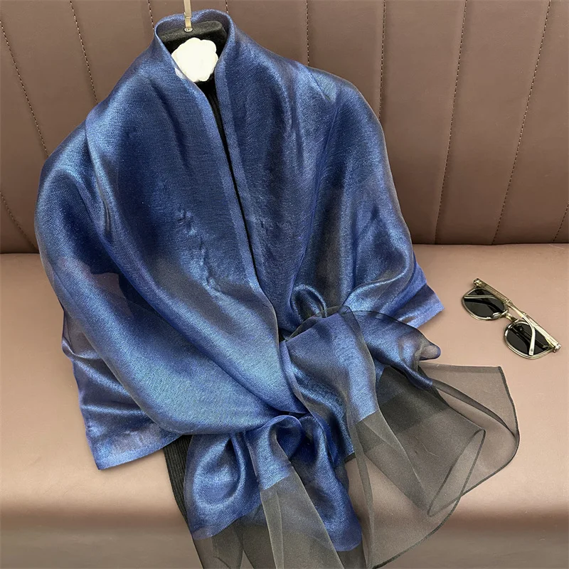 2024 Silk wool Scarf for Women solid Scarves Shawls Wraps Pashmina Hijab Foulard Femme Beach Stoles Bandana Luxury Brand Poncho