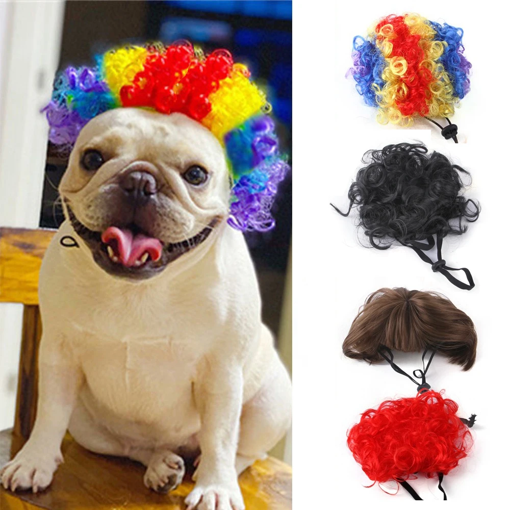 Haustier-Perücken, explosive Köpfe, Clown-Haar-Accessoires, Katzen, Hunde, Halloween-Kostüme, Weihnachten, lustiger Haustier-Haarschmuck