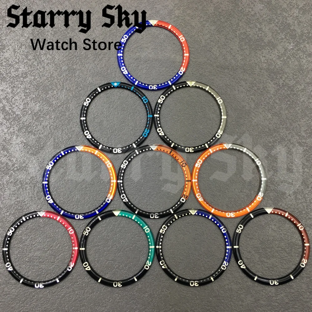 Starry Sky New Fashion 38mm*31.5mm High Quality Beautiful Numerals Resin Aluminum Watch Bezel Insert Watch Accessory Watch Parts