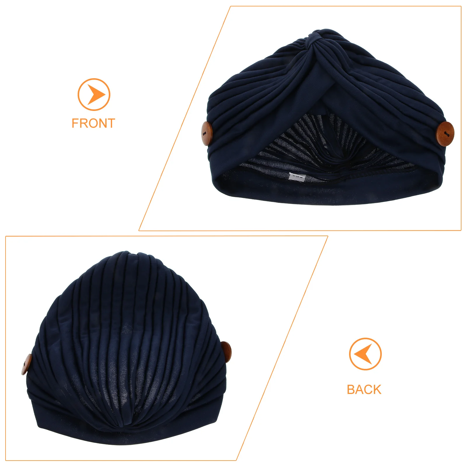 قبعة نسائية بحرية ملفوفة من البوليستر قابلة للتمدد للعلاج الكيميائي، زر غير قابل للانزلاق للقناع مريح لجميع المواسم وجيد التهوية