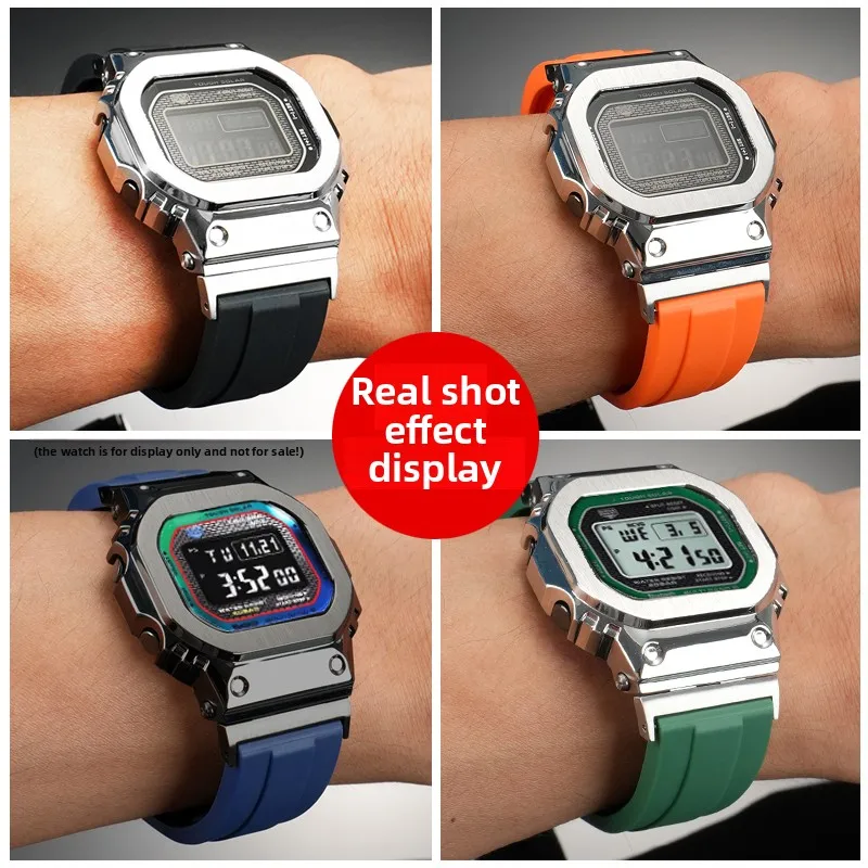 الراتنج حزام ساعة اليد ل كاسيو G-SHOCK 3459 GMW-B5000 سلسلة مطاط مقاوم للمياه حزام الساعات استبدال سوار معصمه اكسسوارات