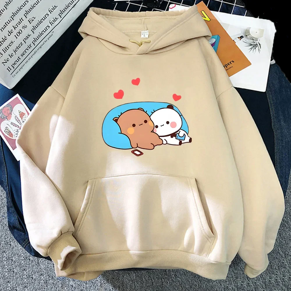 

DuDu Bear and BuBu Panda’s Night Days Hoodies Winter Clothes Women Kawaii Panda Bear Sweatshirts Men's Pullovers Korean Styele