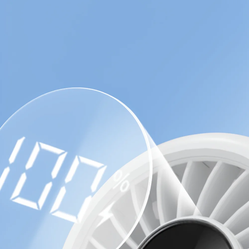 Quiet Turbo Handheld Fan Portable Foldable Desktop Blower Digital Display Rechargeable Cooling Gadget For Summer