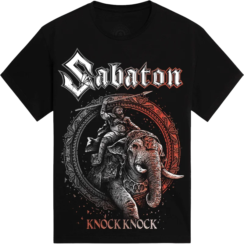 Sabaton Knock Knock Hannibal Ad Portas Double Sided T-Shirt Power Metal Band Graphic Unisex Cotton Short Sleeve Tee