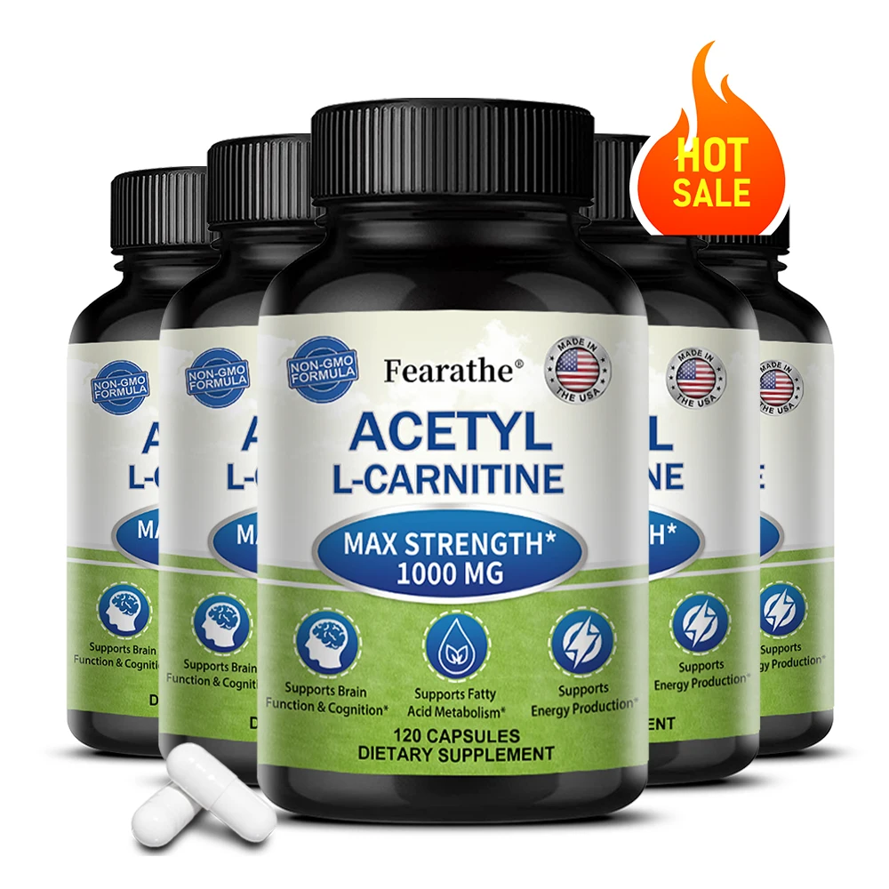 Acetyl L-Carnitine 1,000 Mg High Potency - Energy Production, Sports Nutrition, Memory/Concentration - Vegetarian Capsules