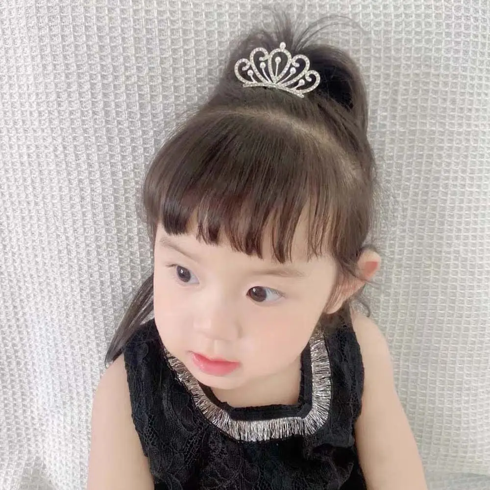 Pearl Crystal Crown Hair Comb Sweet Flower Star Rhinestone Hairpins Barrettes Korean Style Children Tiara Headband Party