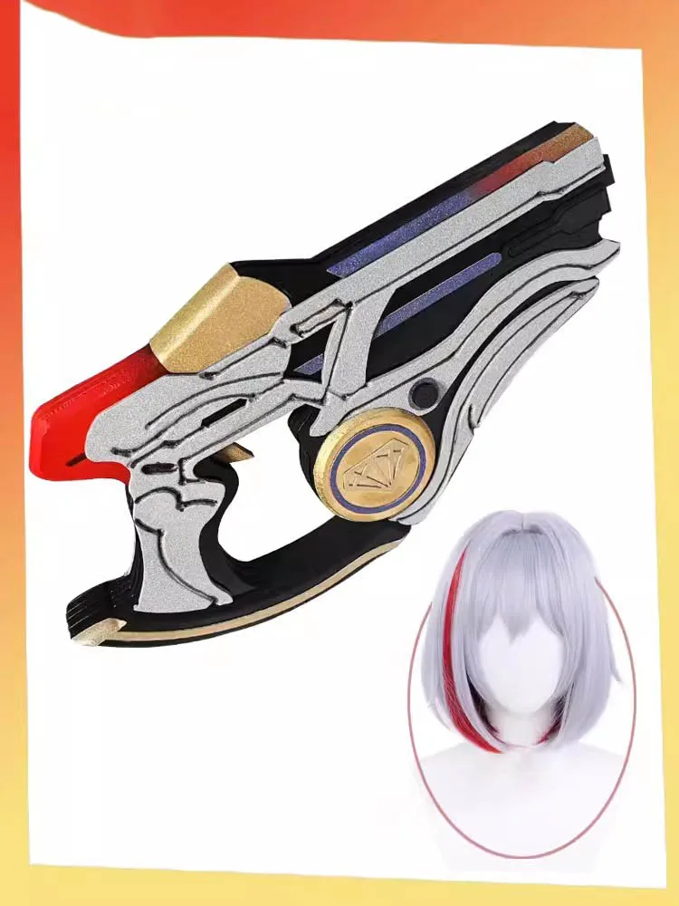 Anime Game Honkai Star Rail Topaz Cosplay Props Gun Carnival Halloween Party Roleplay Accessories Heat Resistant Wig Hair Weapon